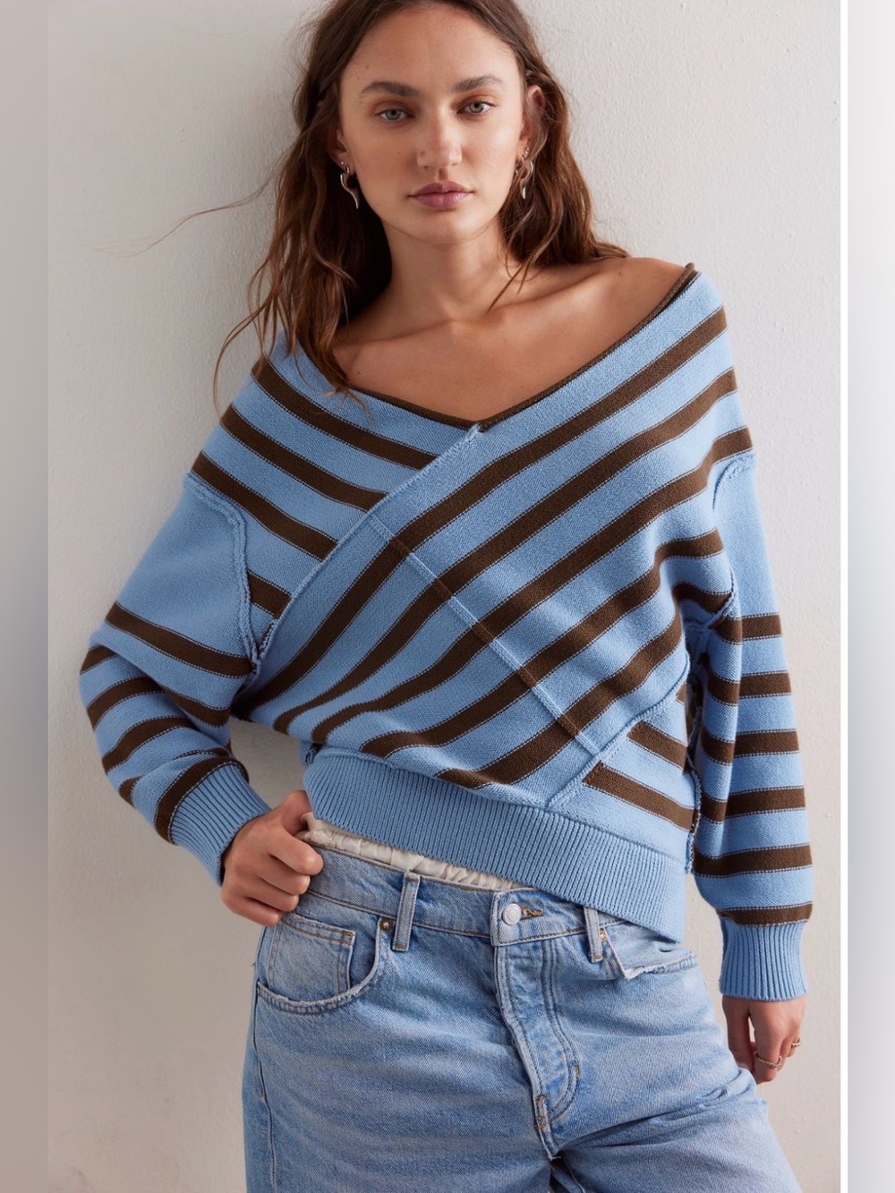 FREE PEOPLE WE THE FREE CROSSROADS PULLOVER LONG SLEEVE TOP